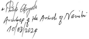 Archbishop's Anyolo Signature